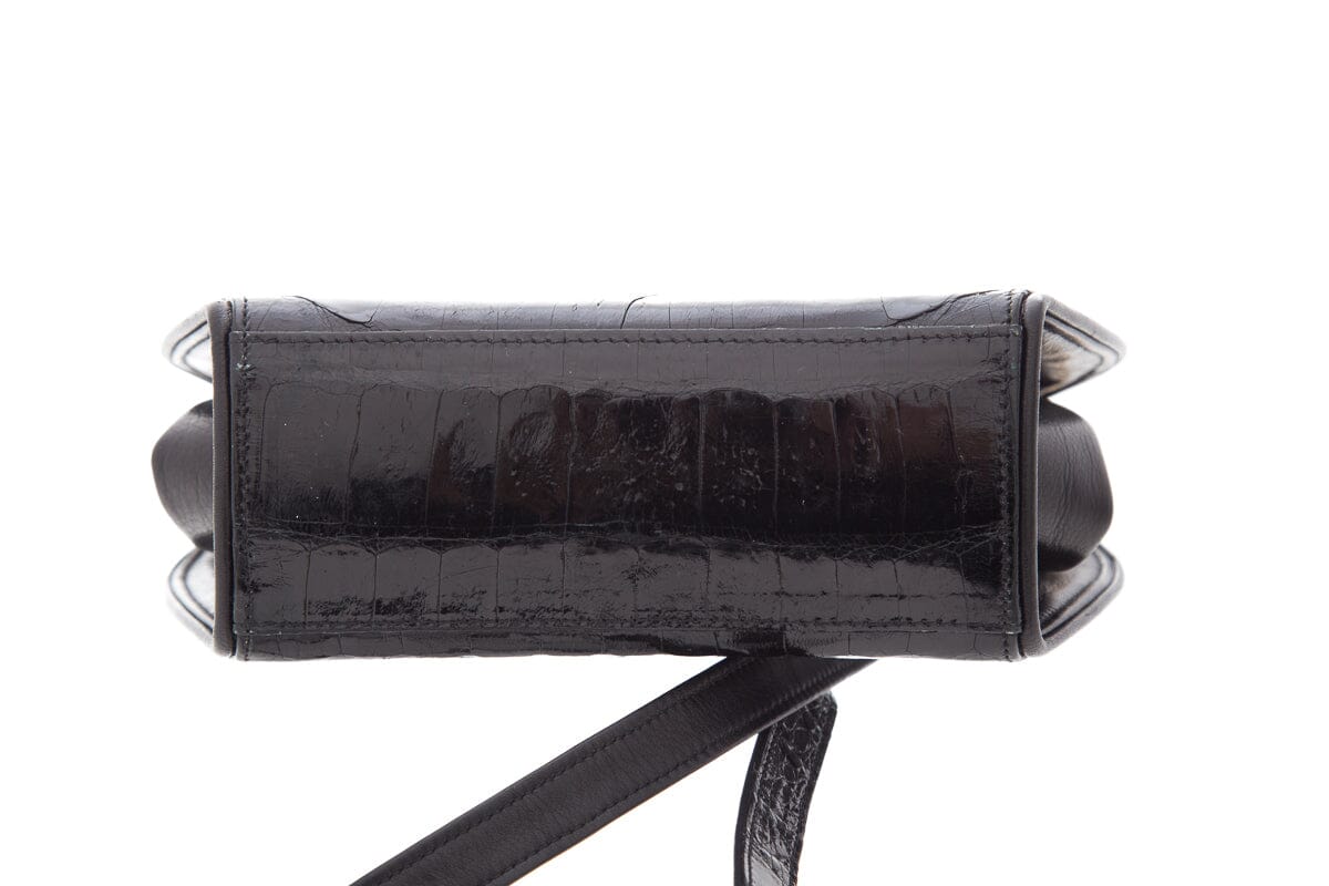 Neiman Marcus Black Croc Crossbod