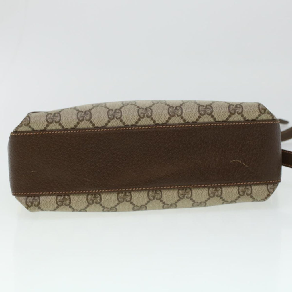 GUCCI GG Canvas Web Sherry Line Shoulder Bag PVC Leather Beige Green 43086