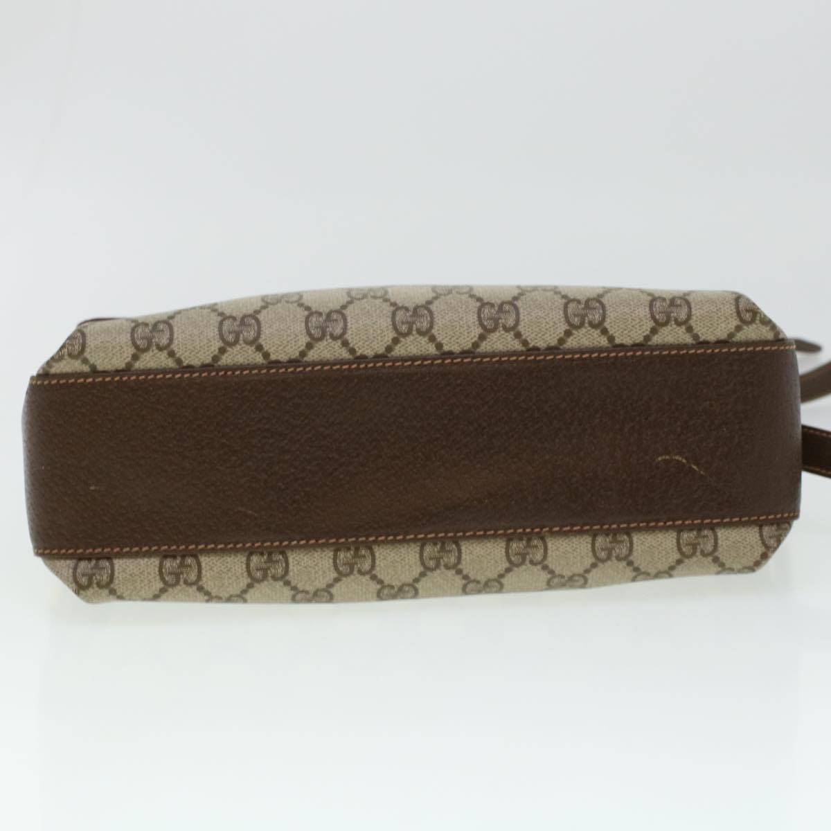 GUCCI GG Canvas Web Sherry Line Shoulder Bag PVC Leather Beige Green 43086