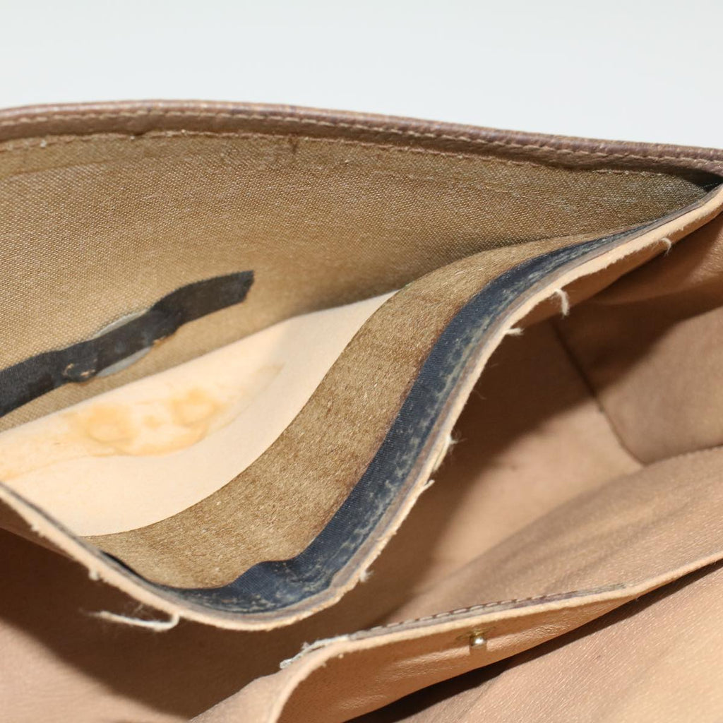 GUCCI GG Canvas Web Sherry Line Clutch Bag PVC Leather Beige Green 43092