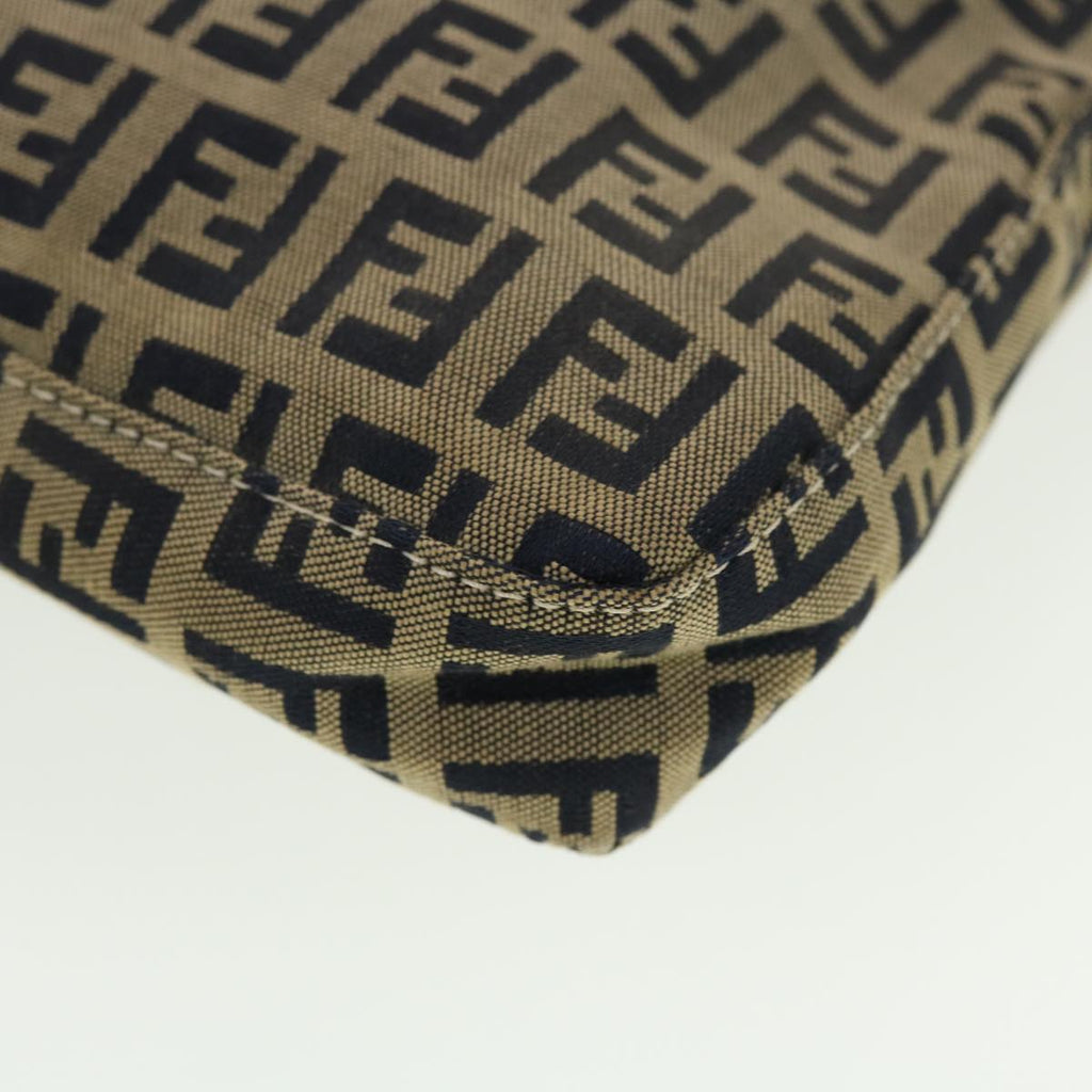 FENDI Zucchino Canvas Mamma Baguette Shoulder Bag Navy 43120