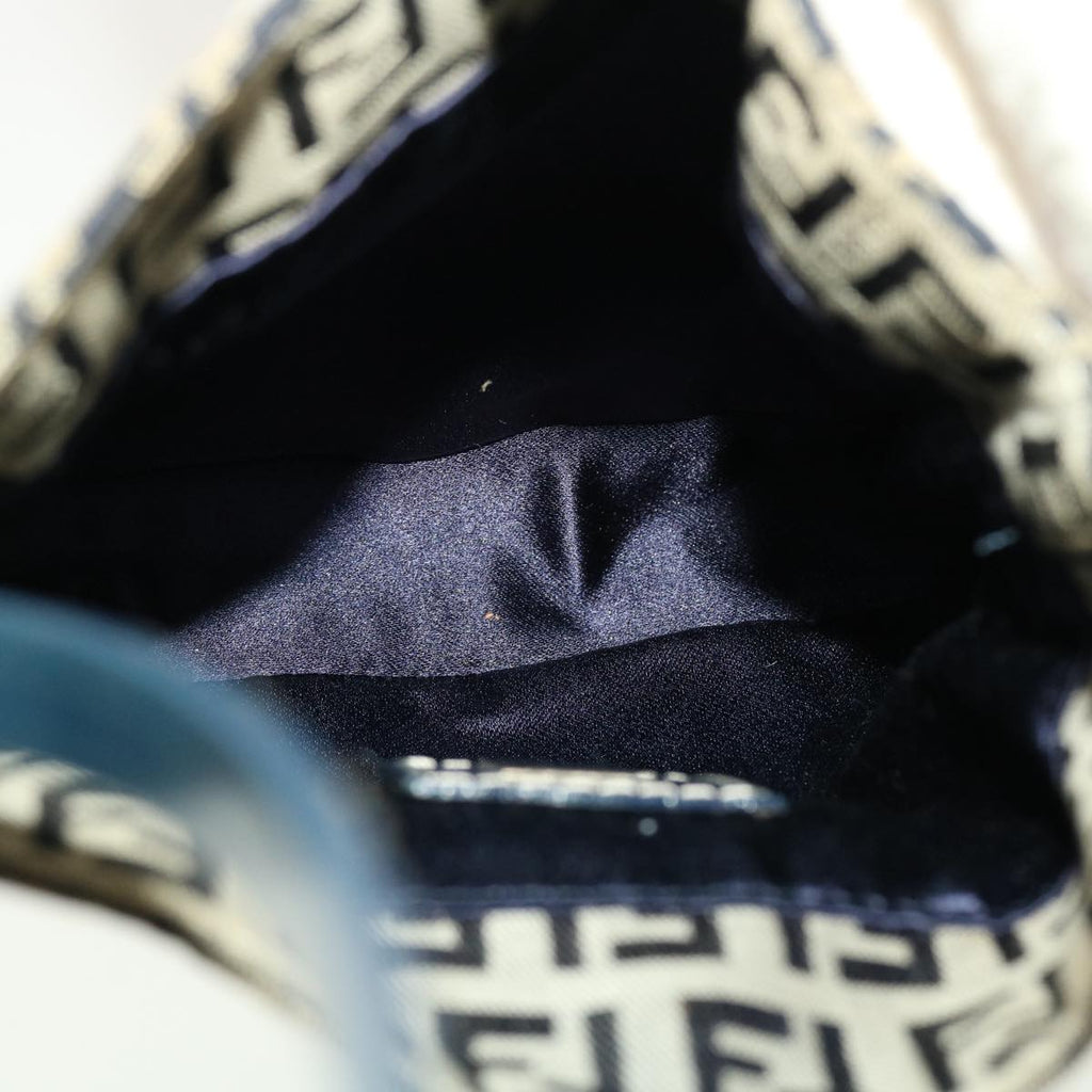 FENDI Zucchino Canvas Mamma Baguette Shoulder Bag Navy 43120