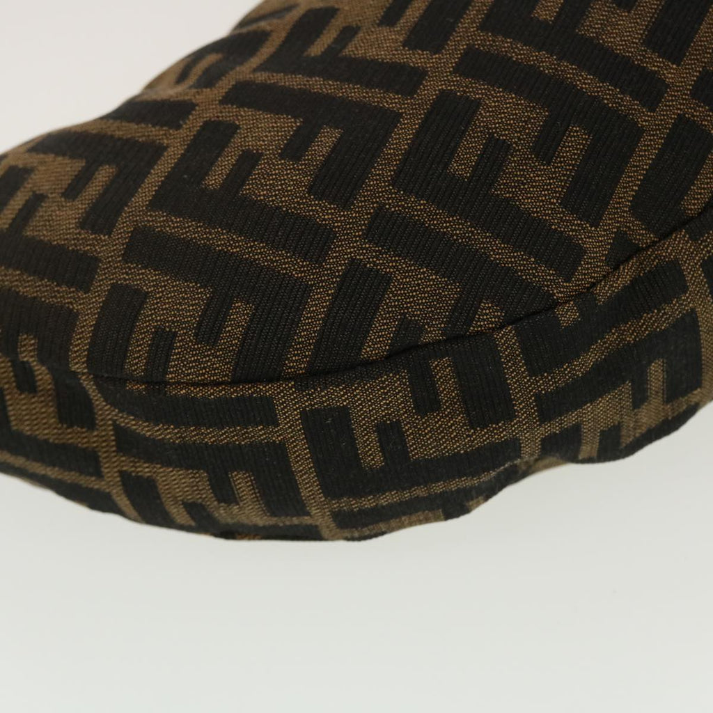 FENDI Zucca Canvas Mamma Baguette Shoulder Bag Brown Black 43169