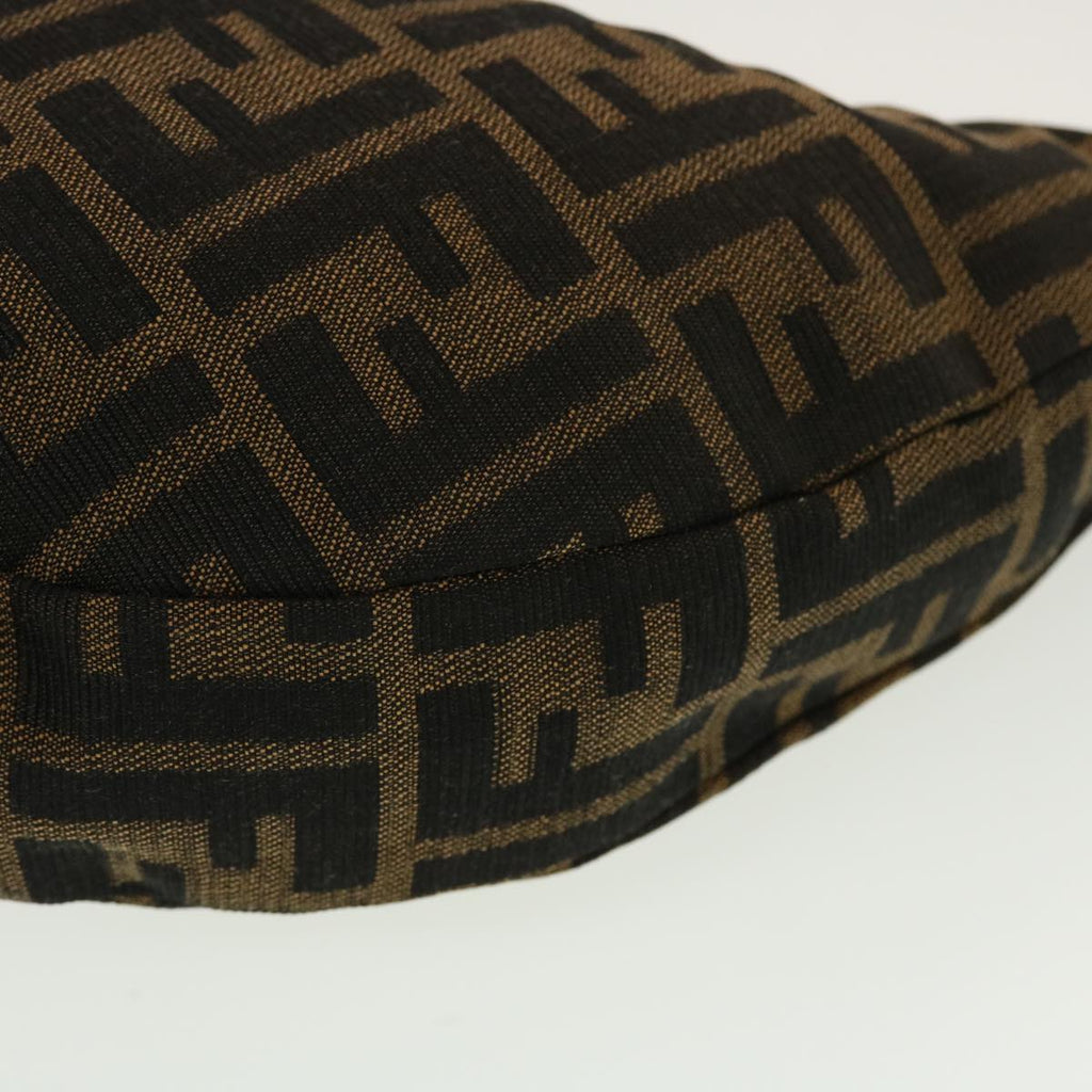 FENDI Zucca Canvas Mamma Baguette Shoulder Bag Brown Black 43169