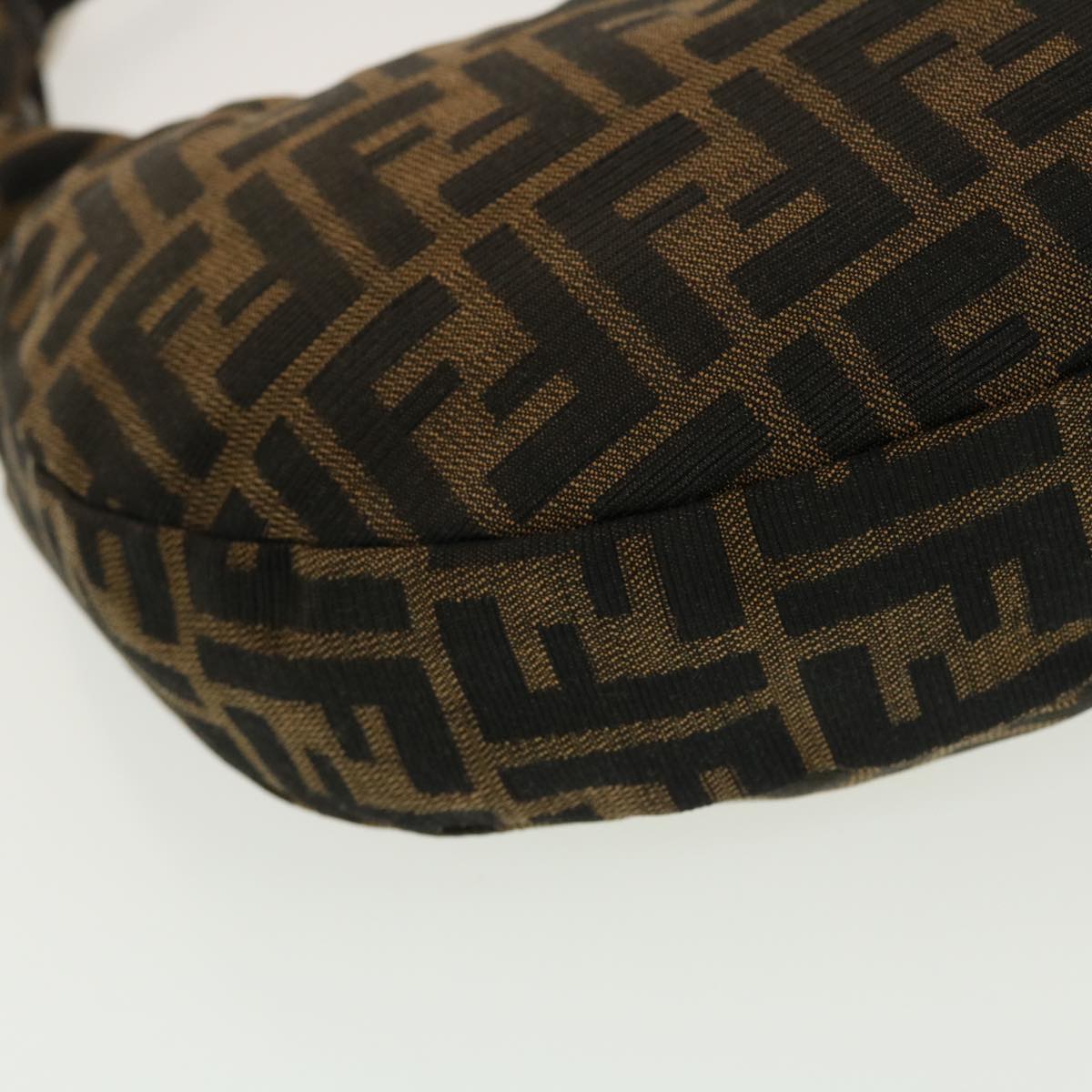 FENDI Zucca Canvas Mamma Baguette Shoulder Bag Brown Black 43169