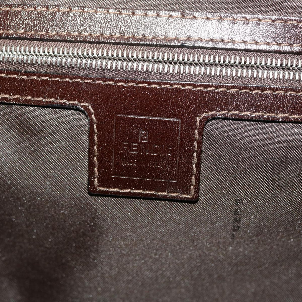 FENDI Zucca Canvas Mamma Baguette Shoulder Bag Brown Black 43169