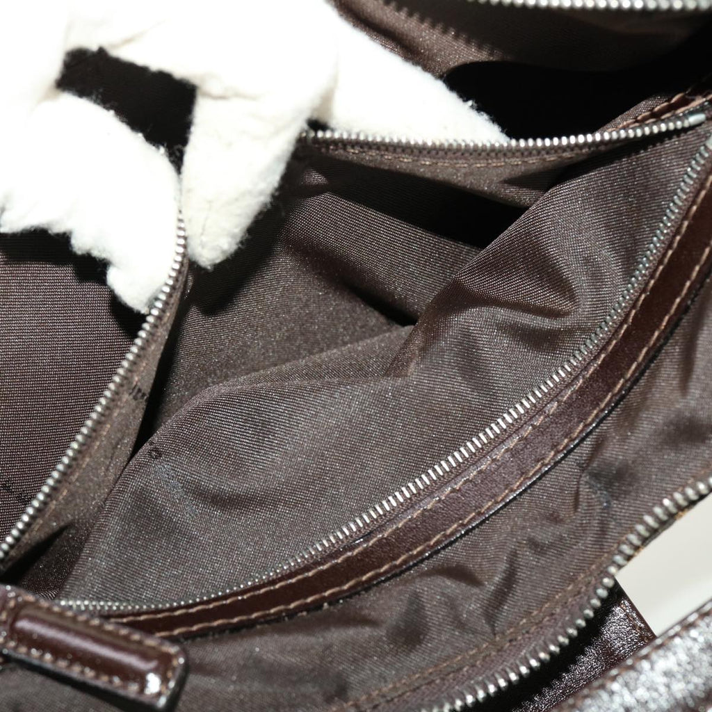 FENDI Zucca Canvas Mamma Baguette Shoulder Bag Brown Black 43169