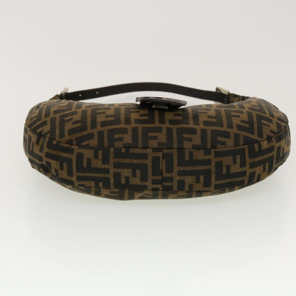 FENDI Zucca Canvas Mamma Baguette Shoulder Bag Brown Black 43169