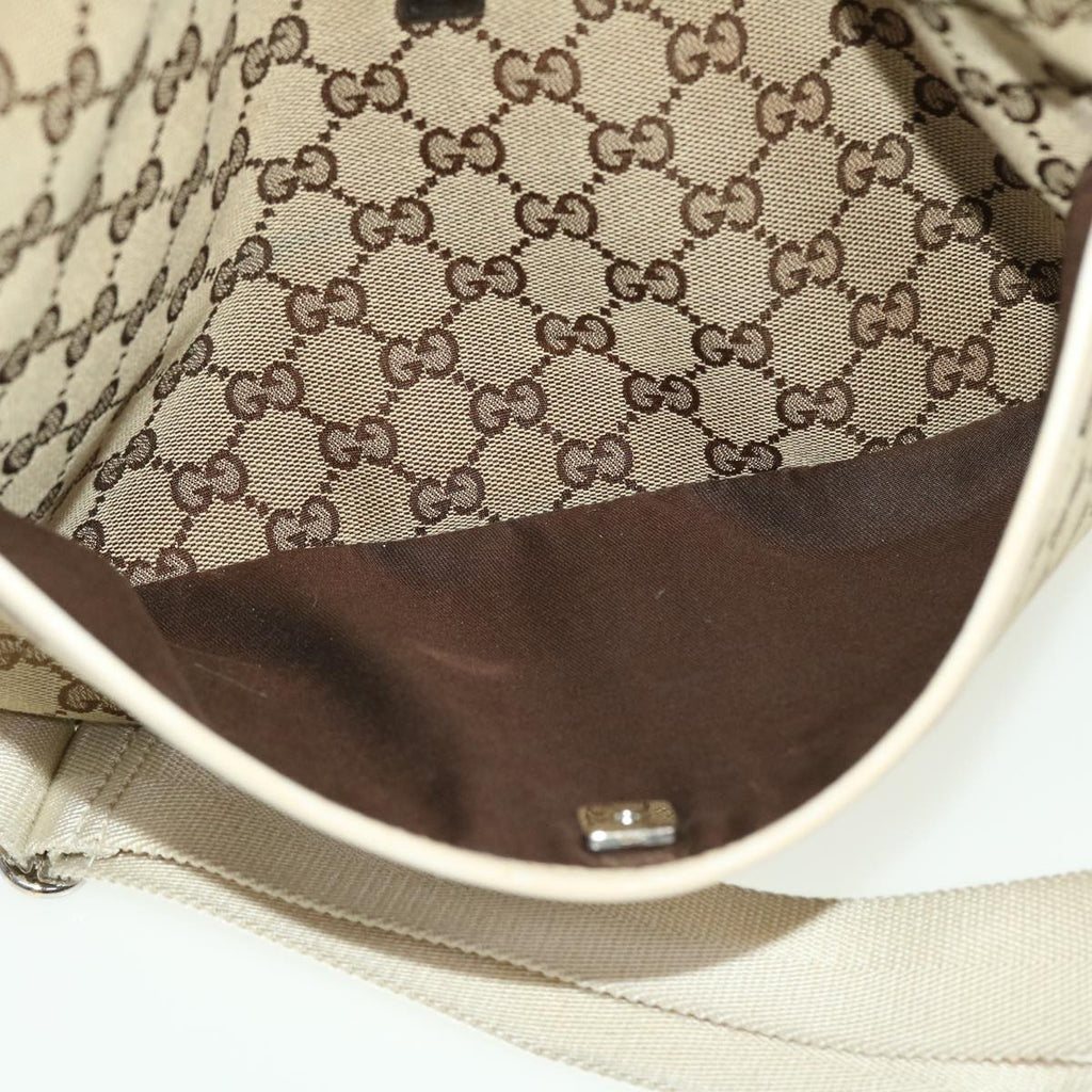 GUCCI GG Canvas Shoulder Bag Beige 145857 43173