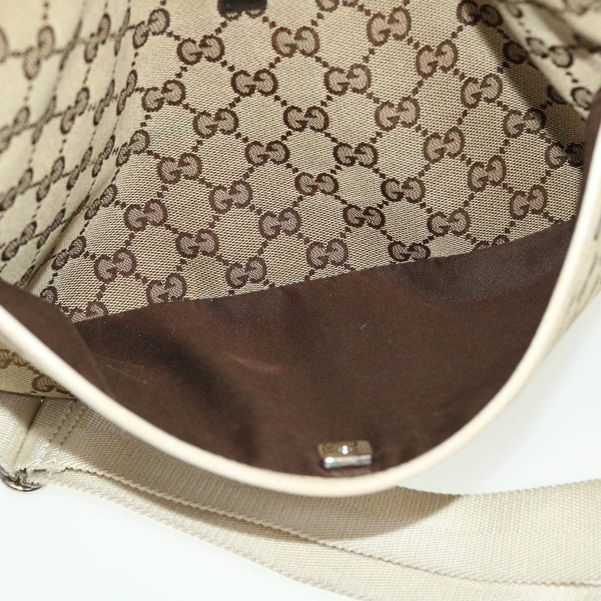 GUCCI GG Canvas Shoulder Bag Beige 145857 43173