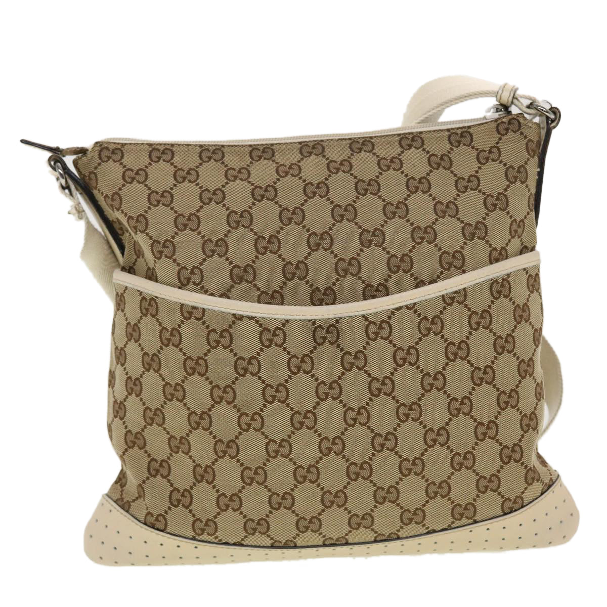 GUCCI GG Canvas Shoulder Bag Beige 145857 43173