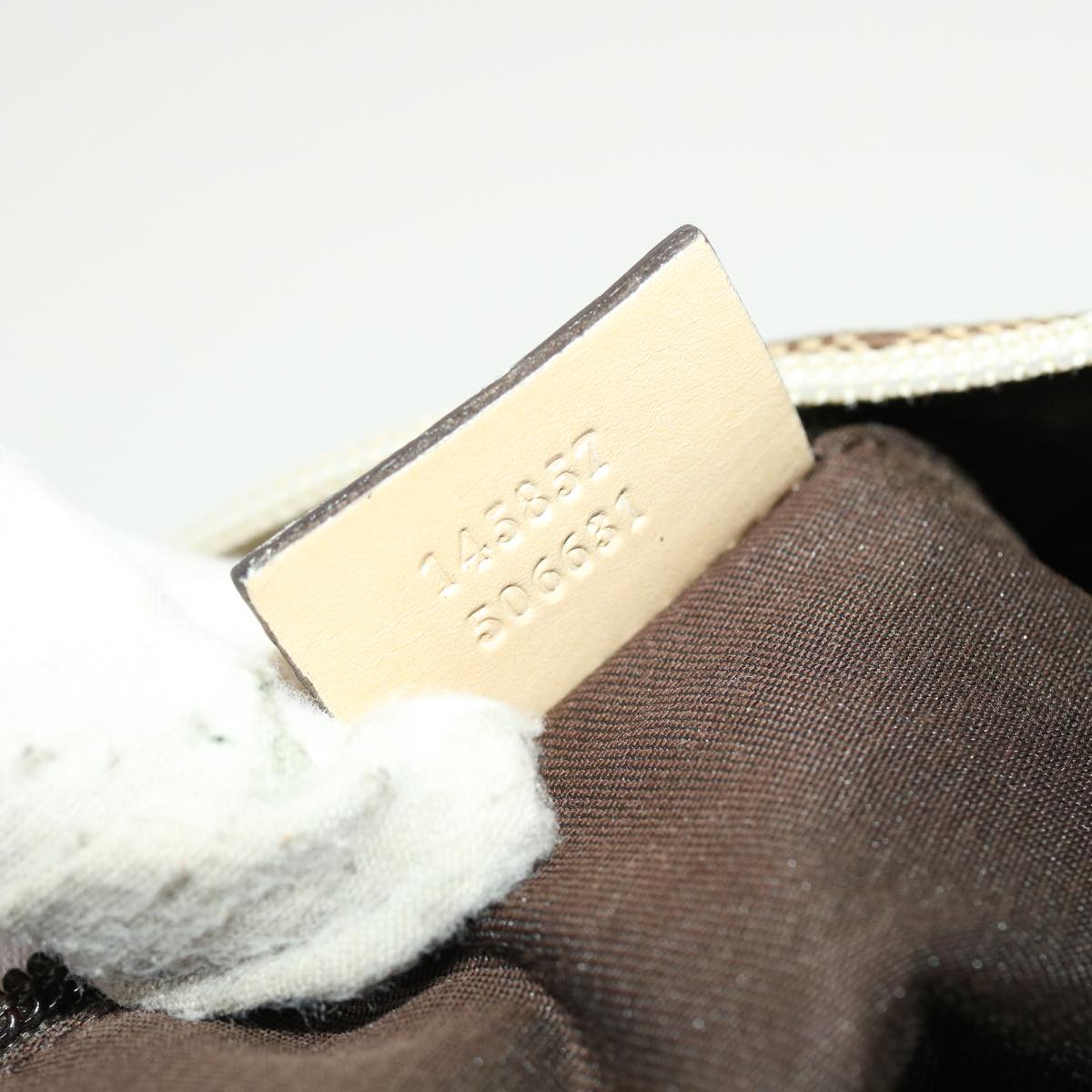 GUCCI GG Canvas Shoulder Bag Beige 145857 43173