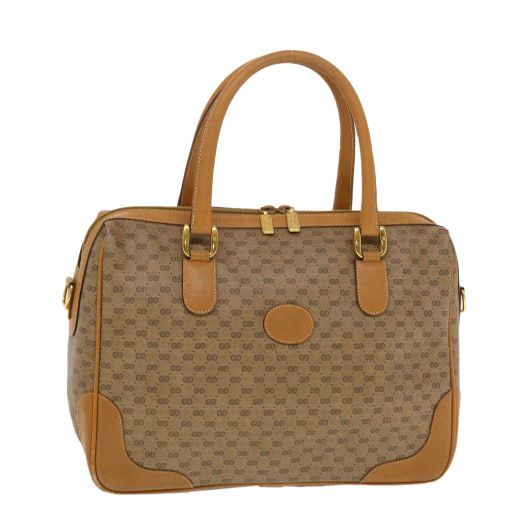 GUCCI Micro GG Canvas Hand Bag PVC Leather Beige 002.104.0033 43224