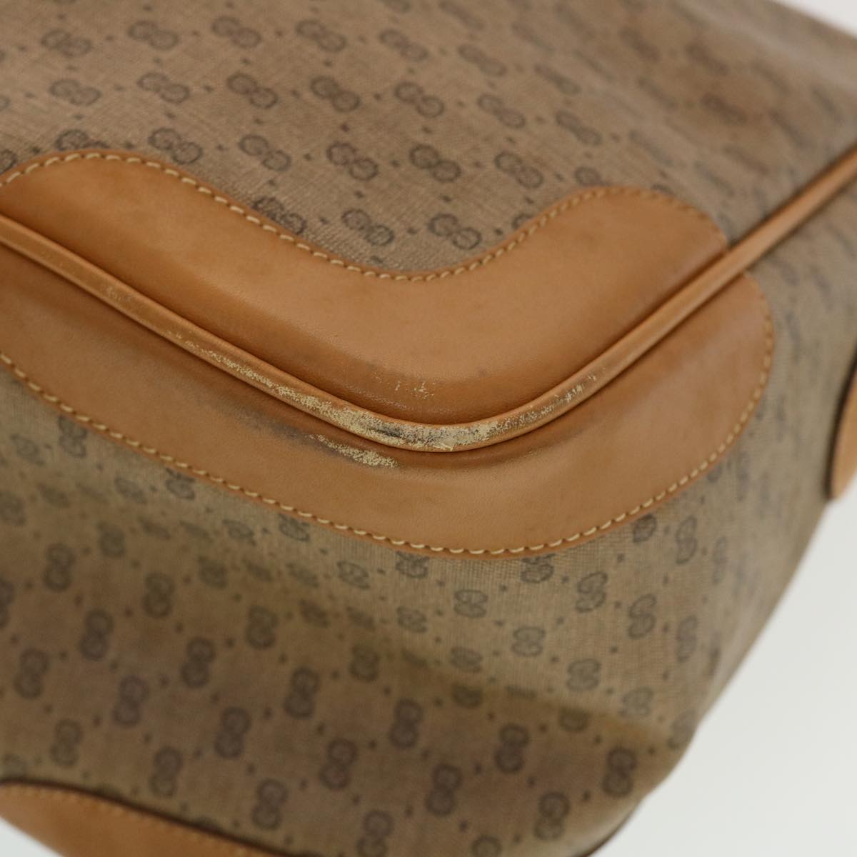 GUCCI Micro GG Canvas Hand Bag PVC Leather Beige 002.104.0033 43224