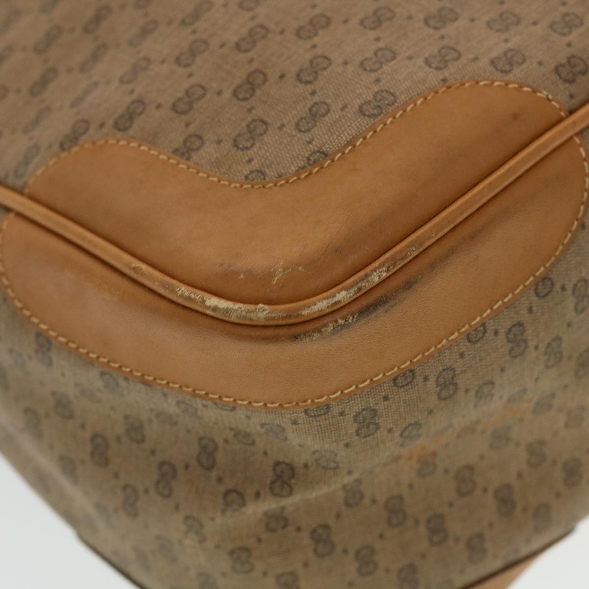 GUCCI Micro GG Canvas Hand Bag PVC Leather Beige 002.104.0033 43224
