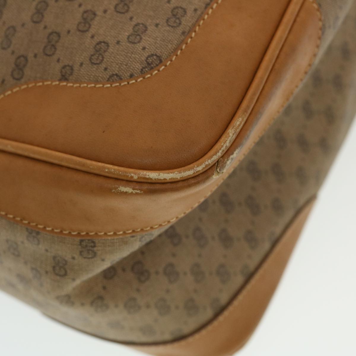GUCCI Micro GG Canvas Hand Bag PVC Leather Beige 002.104.0033 43224