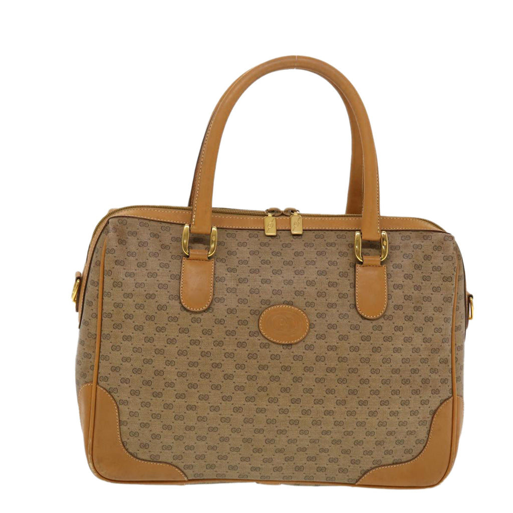 GUCCI Micro GG Canvas Hand Bag PVC Leather Beige 002.104.0033 43224