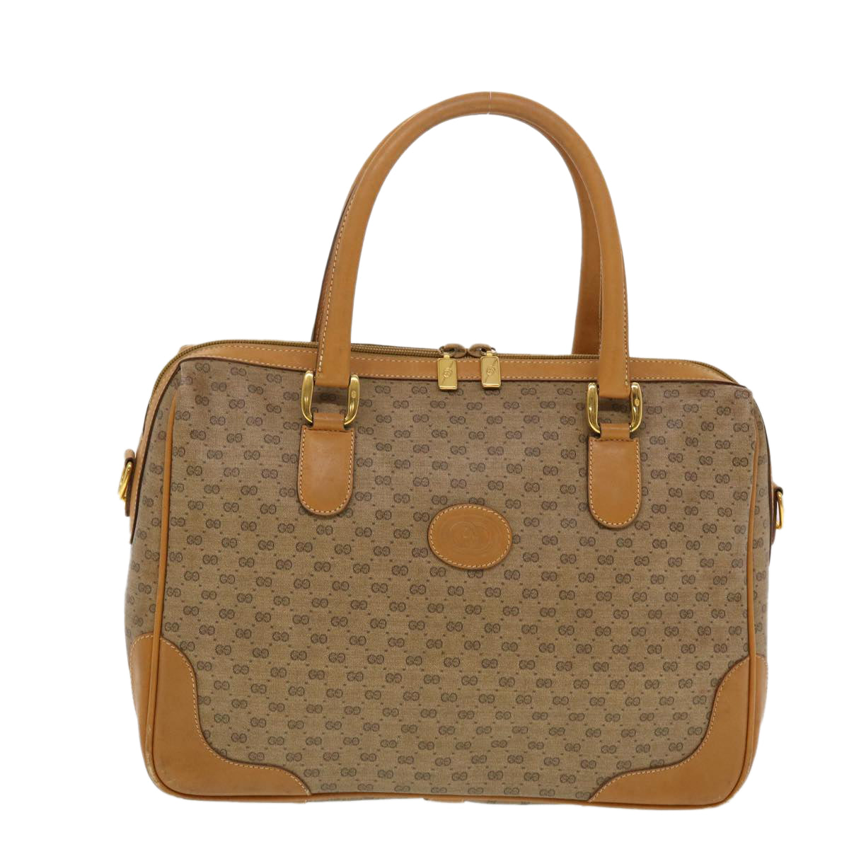 GUCCI Micro GG Canvas Hand Bag PVC Leather Beige 002.104.0033 43224