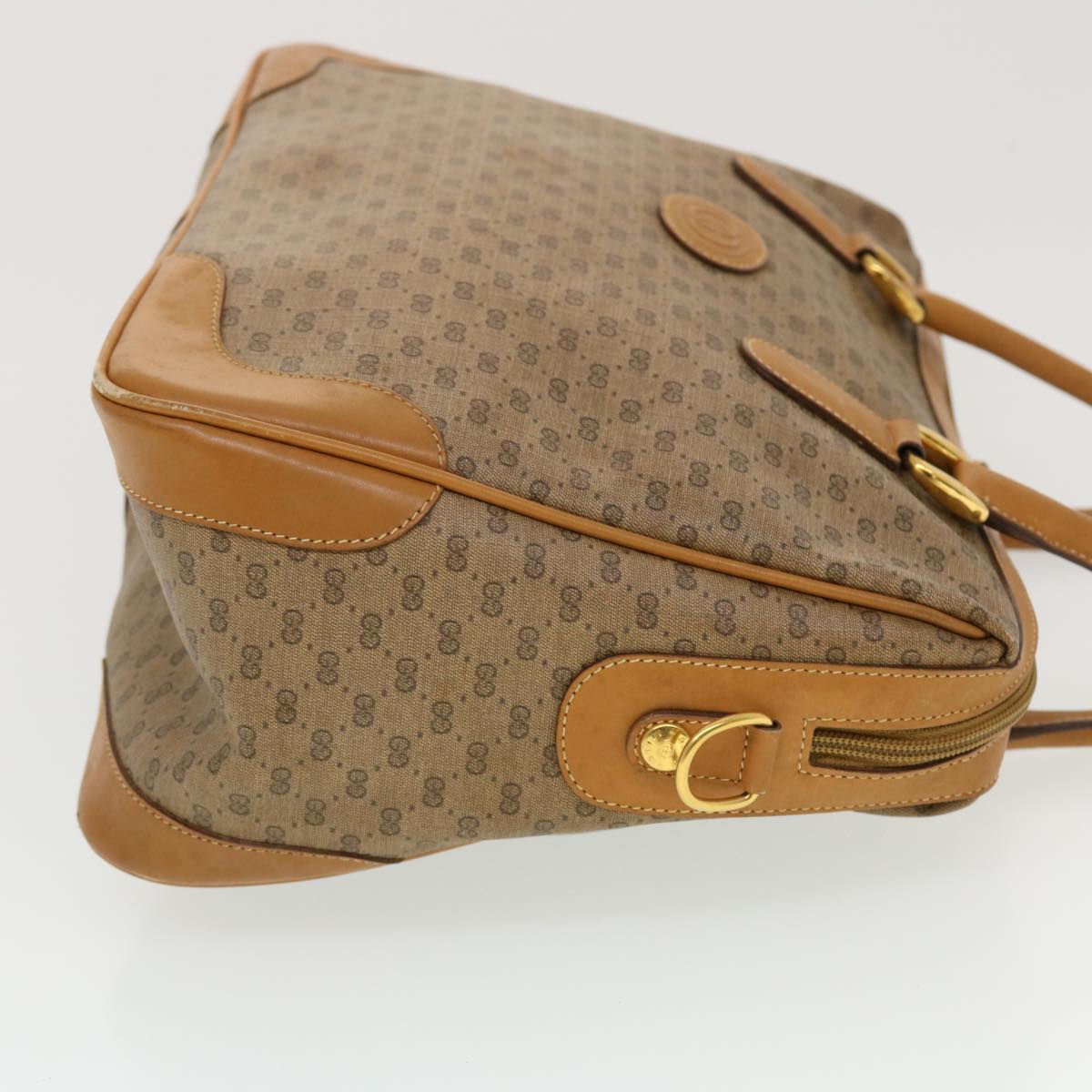 GUCCI Micro GG Canvas Hand Bag PVC Leather Beige 002.104.0033 43224