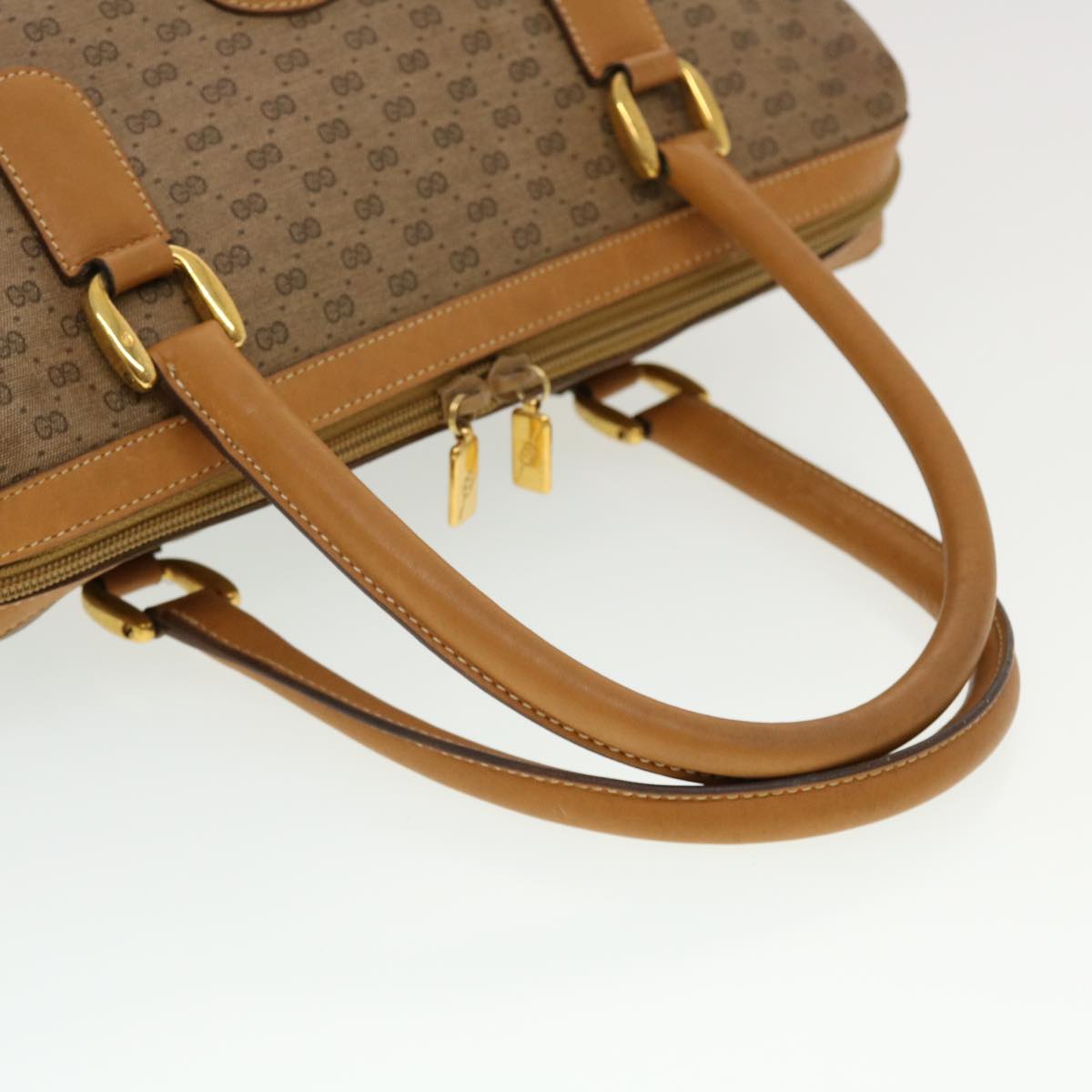 GUCCI Micro GG Canvas Hand Bag PVC Leather Beige 002.104.0033 43224