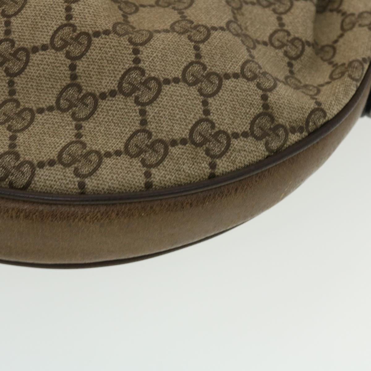 GUCCI GG Canvas Shoulder Bag PVC Leather Beige 41.02.058 43239