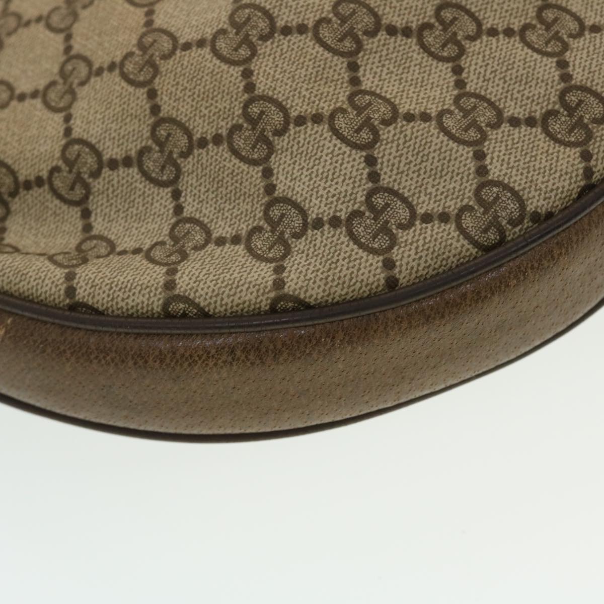 GUCCI GG Canvas Shoulder Bag PVC Leather Beige 41.02.058 43239