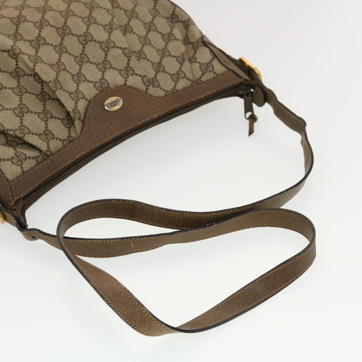 GUCCI GG Canvas Shoulder Bag PVC Leather Beige 41.02.058 43239