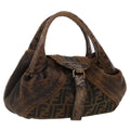 FENDI Zucca Canvas Spy Bag Hand Bag Black Brown 43263