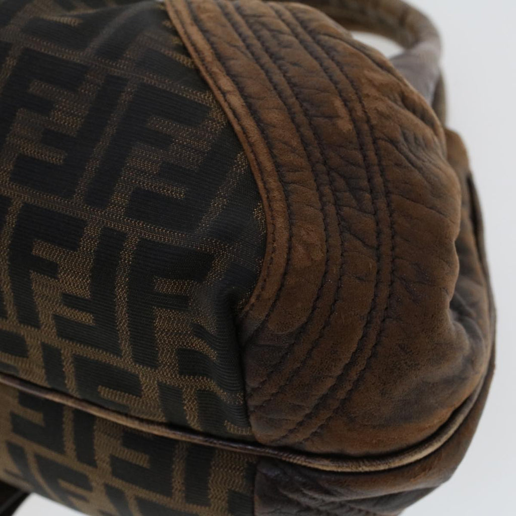 FENDI Zucca Canvas Spy Bag Hand Bag Black Brown 43263