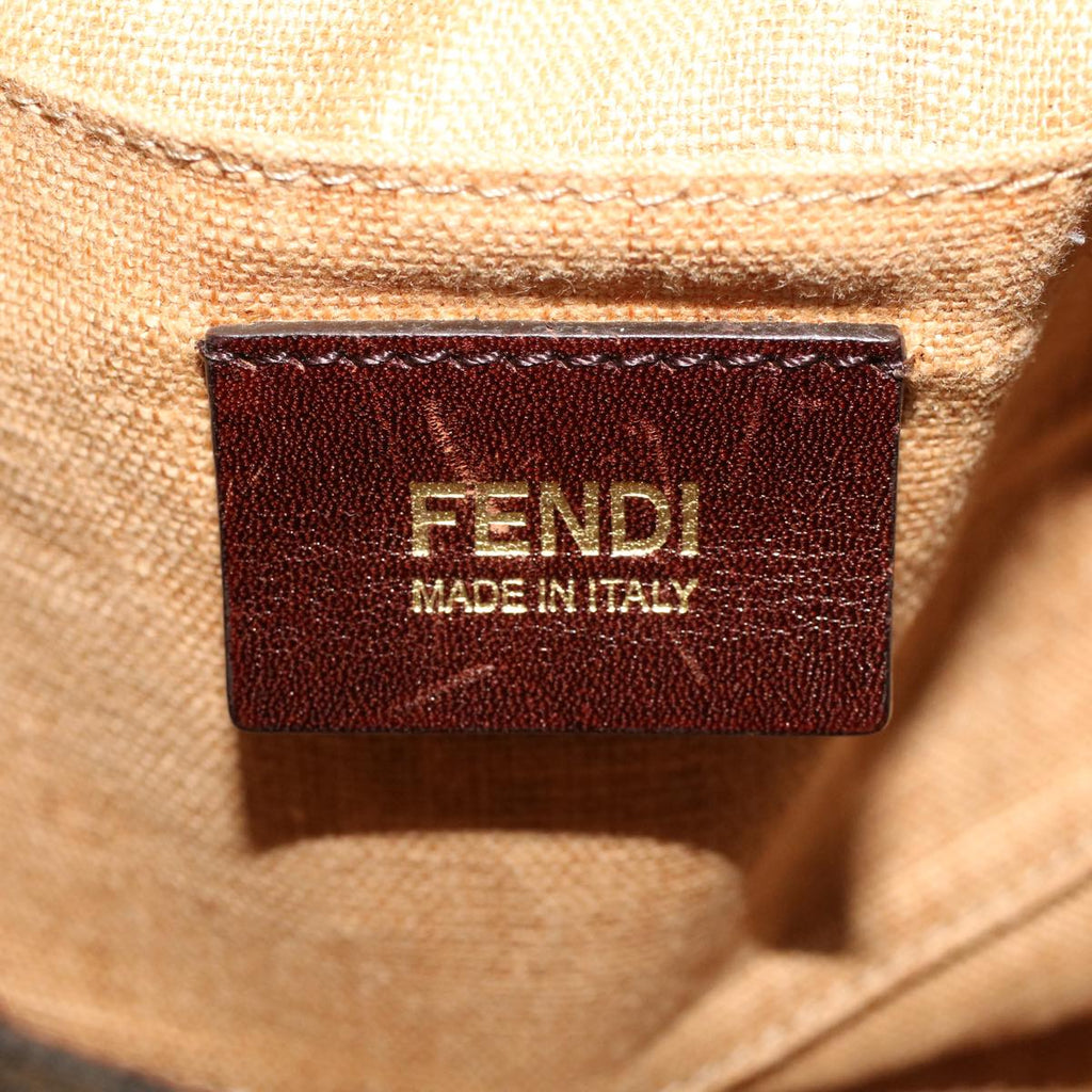 FENDI Zucca Canvas Spy Bag Hand Bag Black Brown 43263