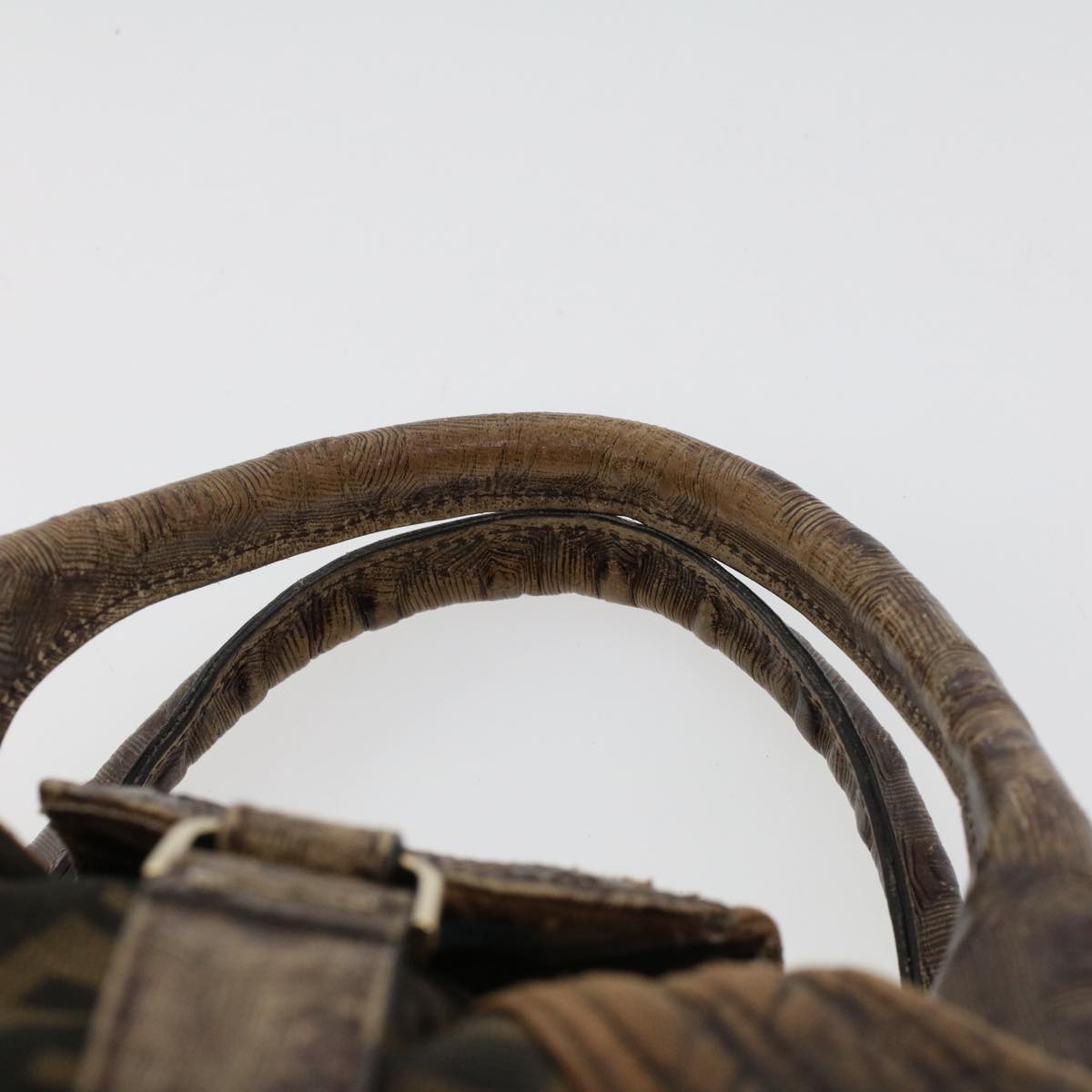 FENDI Zucca Canvas Spy Bag Hand Bag Black Brown 43263