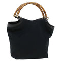 GUCCI GG Canvas Bamboo Hand Bag Black 137394 43264