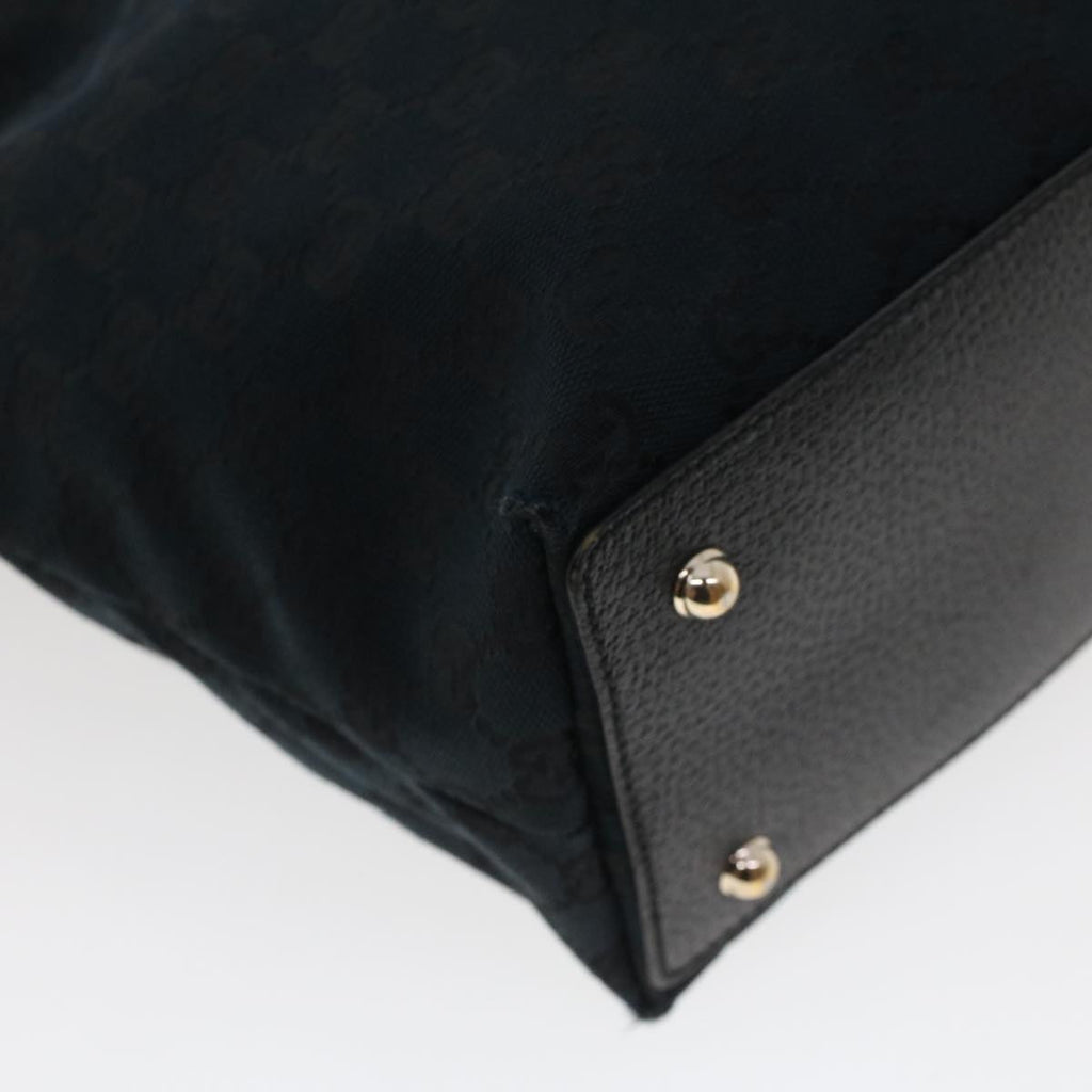 GUCCI GG Canvas Bamboo Hand Bag Black 137394 43264