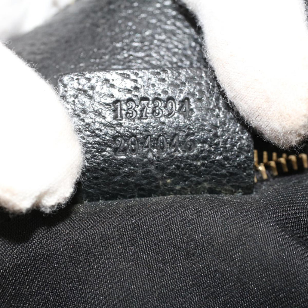 GUCCI GG Canvas Bamboo Hand Bag Black 137394 43264