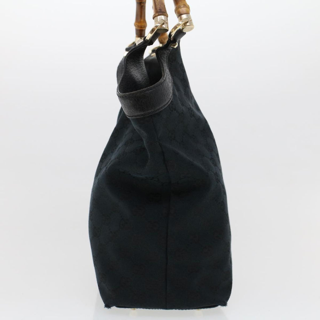 GUCCI GG Canvas Bamboo Hand Bag Black 137394 43264