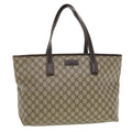 GUCCI GG Canvas Tote Bag PVC Leather Beige 211137 43270