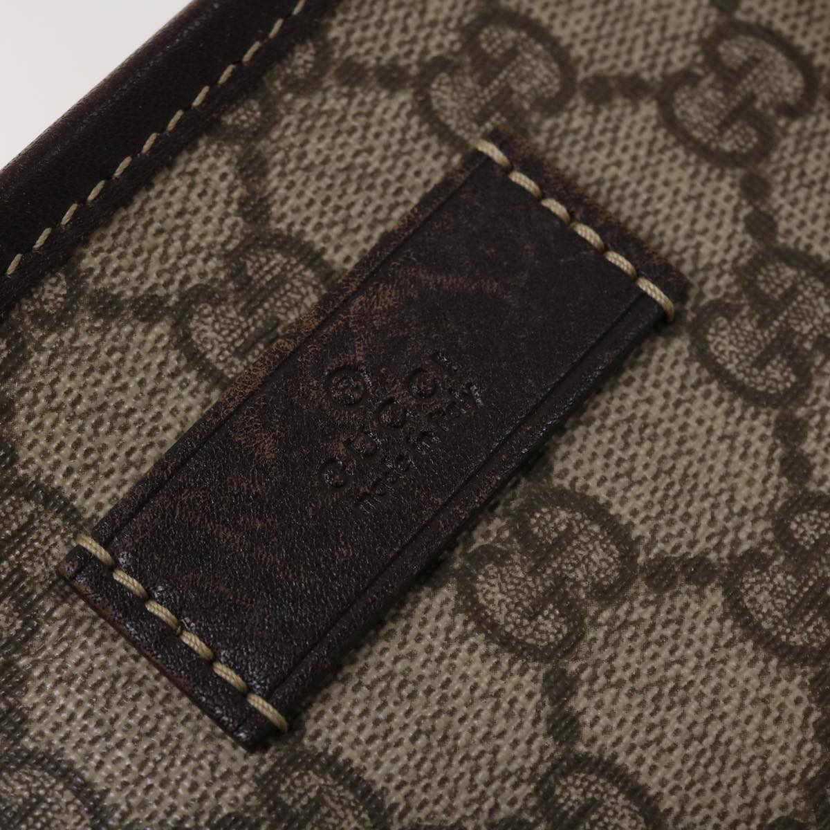 GUCCI GG Canvas Tote Bag PVC Leather Beige 211137 43270
