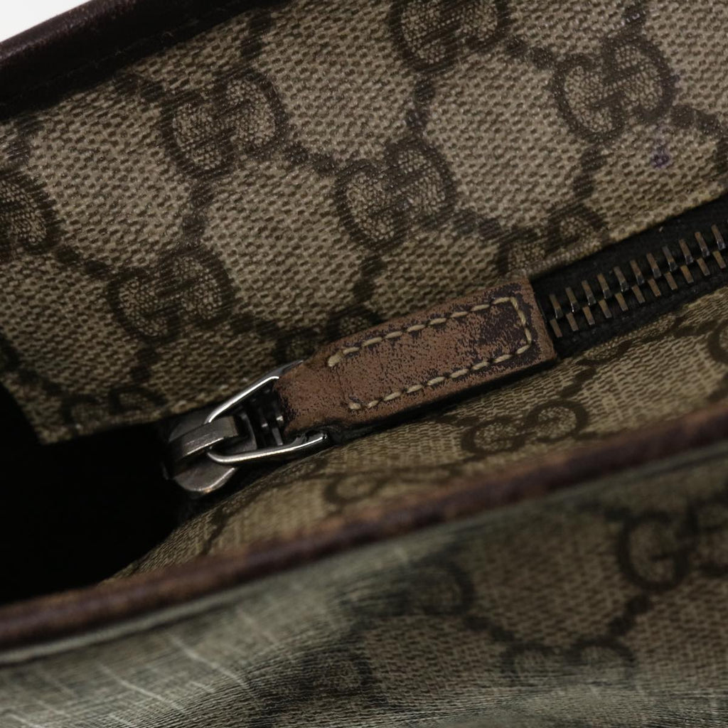 GUCCI GG Canvas Tote Bag PVC Leather Beige 211137 43270