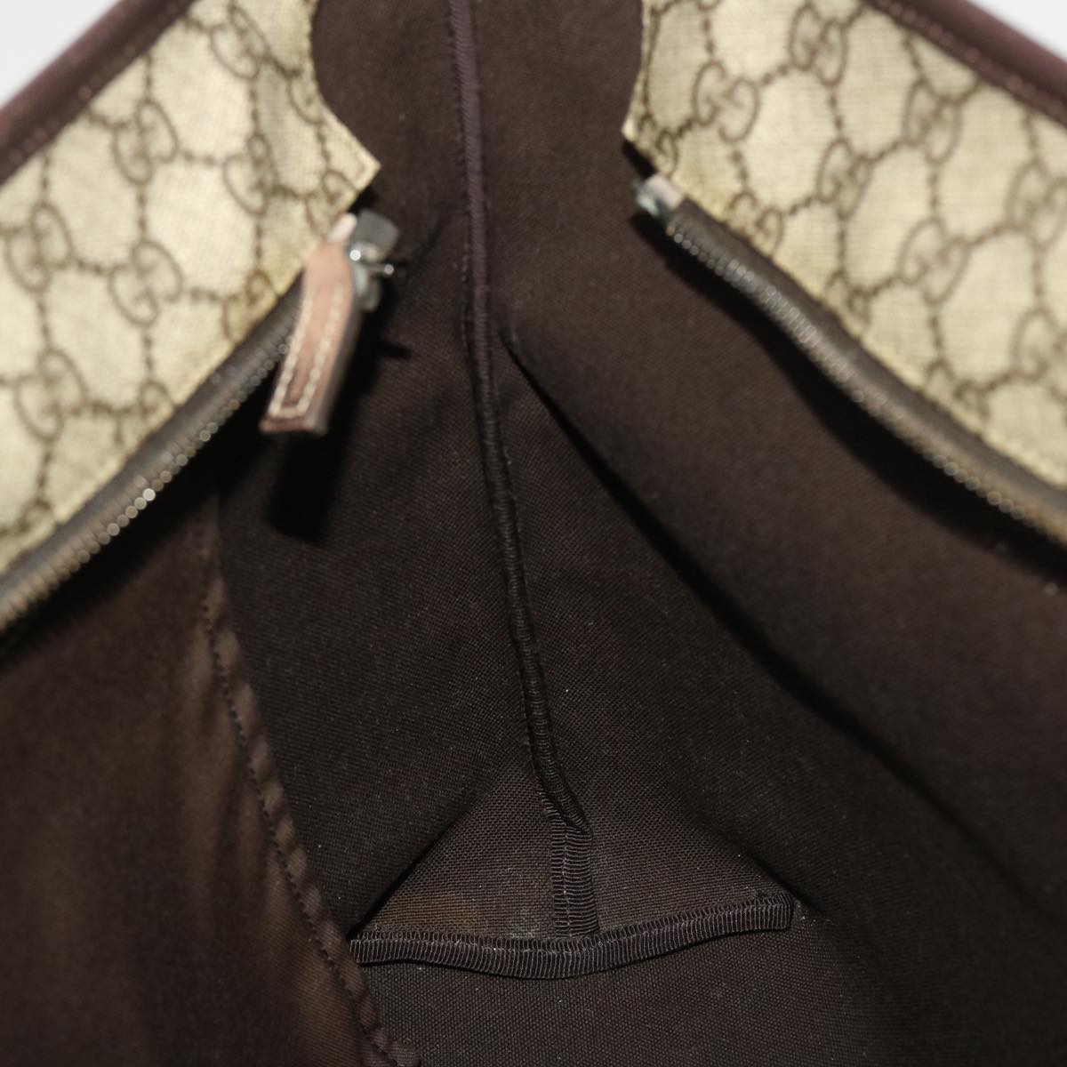 GUCCI GG Canvas Tote Bag PVC Leather Beige 211137 43270
