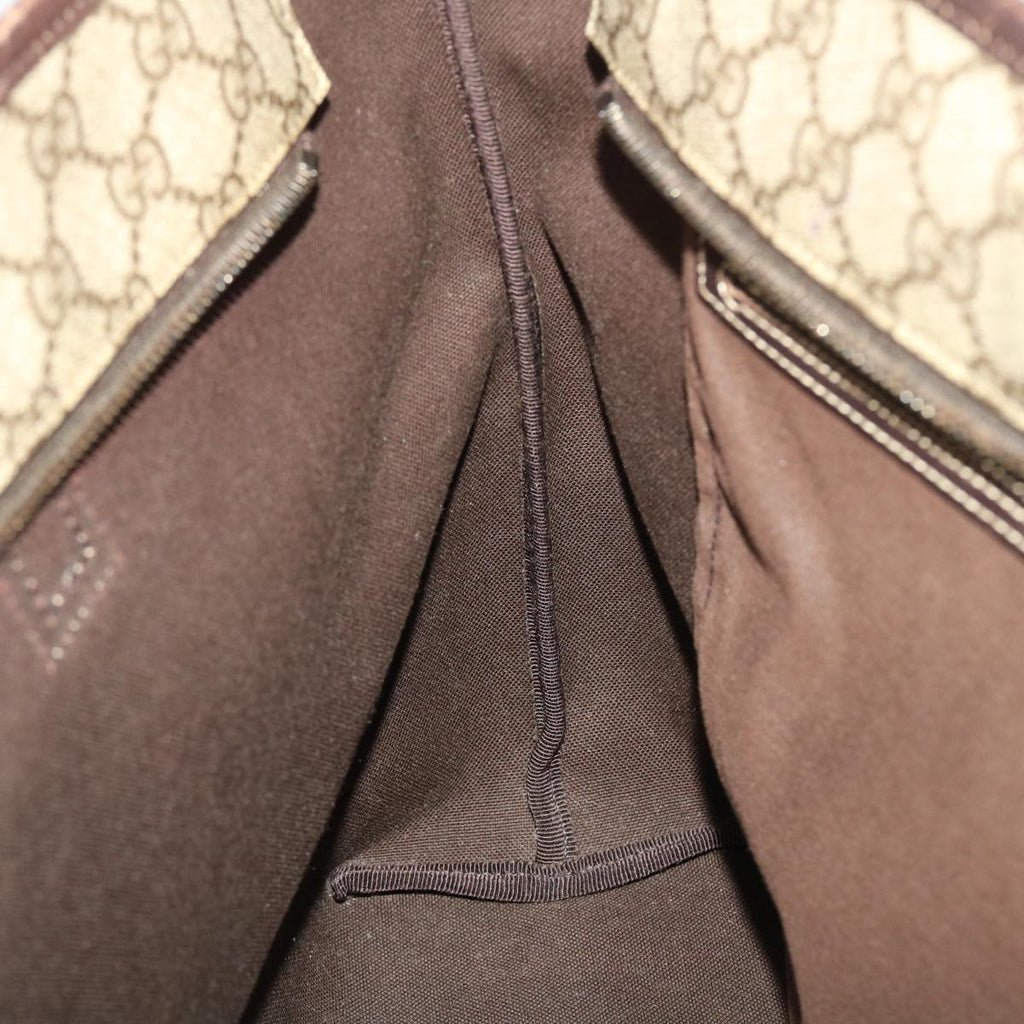 GUCCI GG Canvas Tote Bag PVC Leather Beige 211137 43270