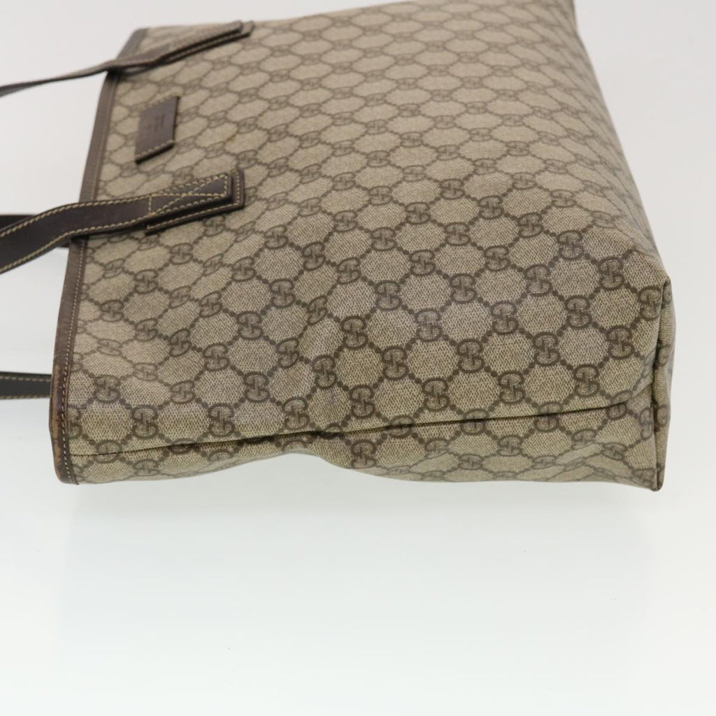 GUCCI GG Canvas Tote Bag PVC Leather Beige 211137 43270