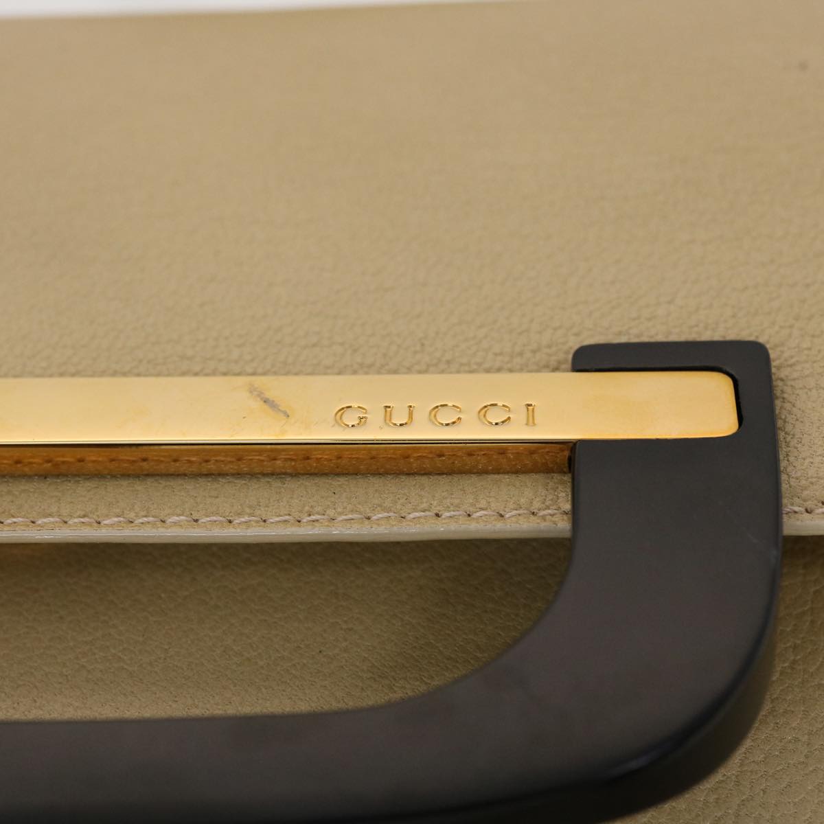 GUCCI Shoulder Bag Leather Beige 43282