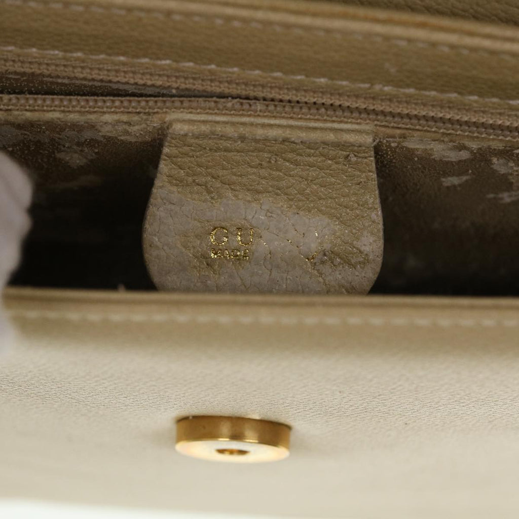 GUCCI Shoulder Bag Leather Beige 43282
