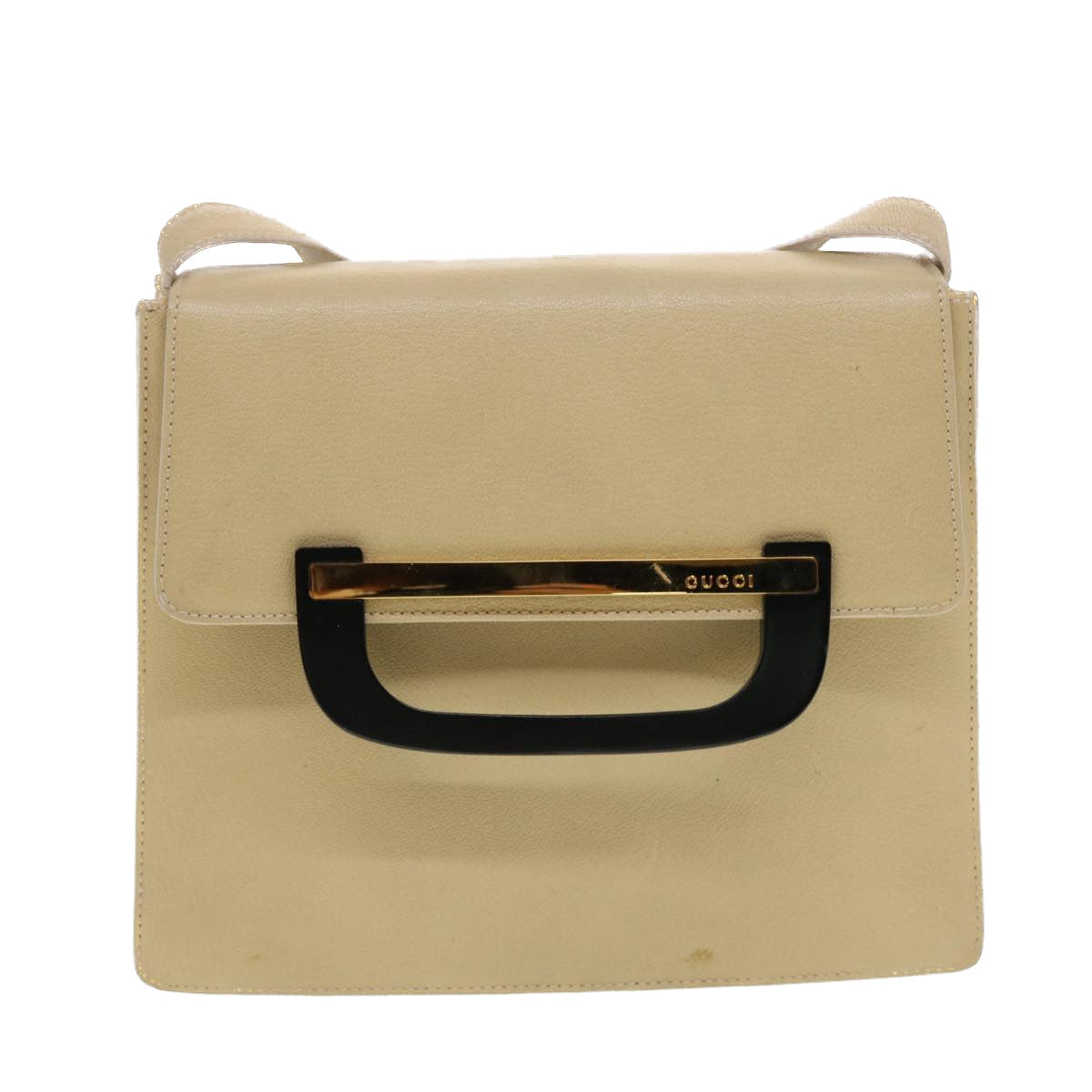 GUCCI Shoulder Bag Leather Beige 43282