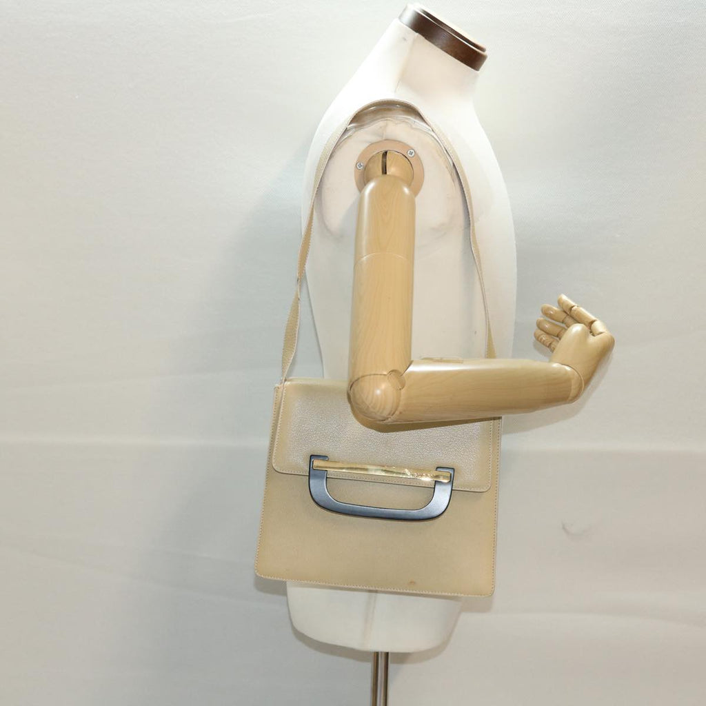 GUCCI Shoulder Bag Leather Beige 43282