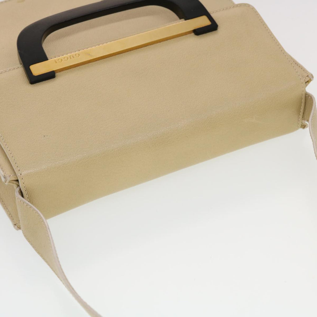 GUCCI Shoulder Bag Leather Beige 43282