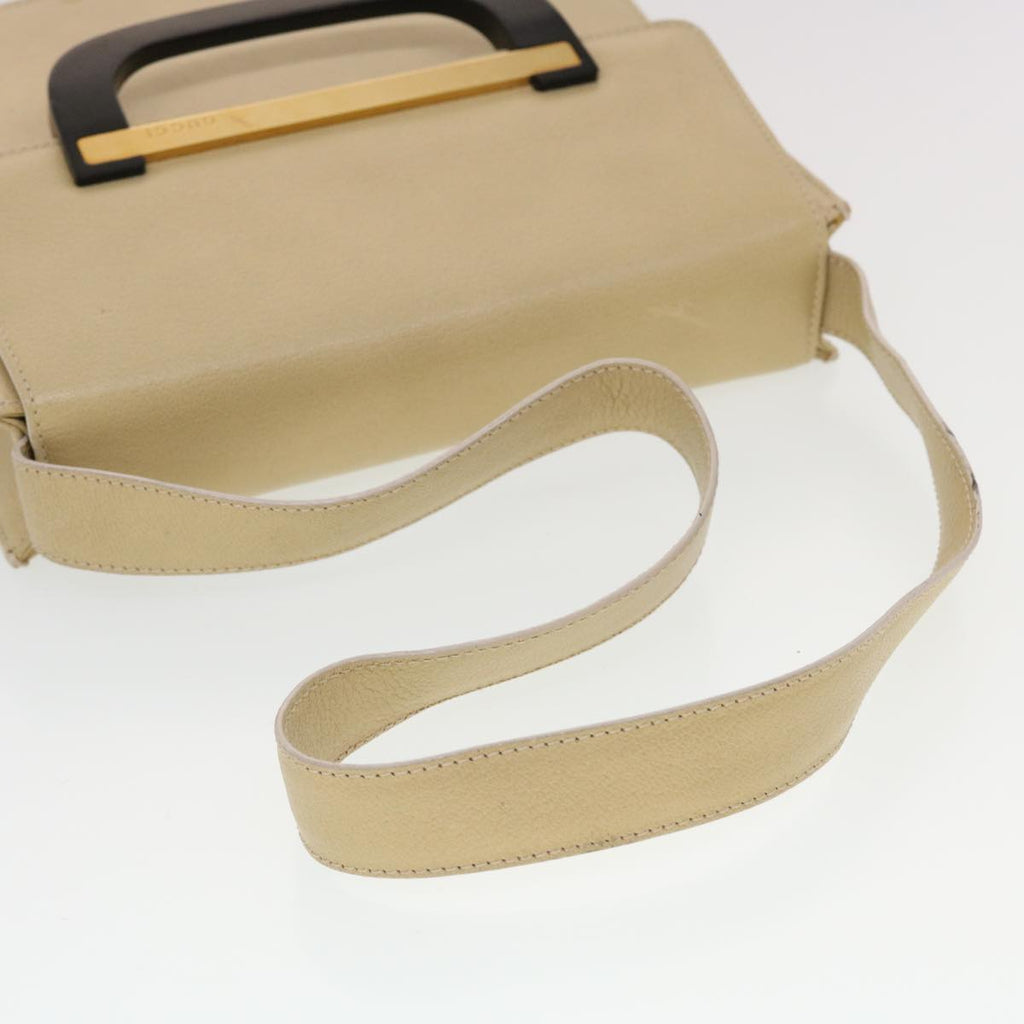 GUCCI Shoulder Bag Leather Beige 43282