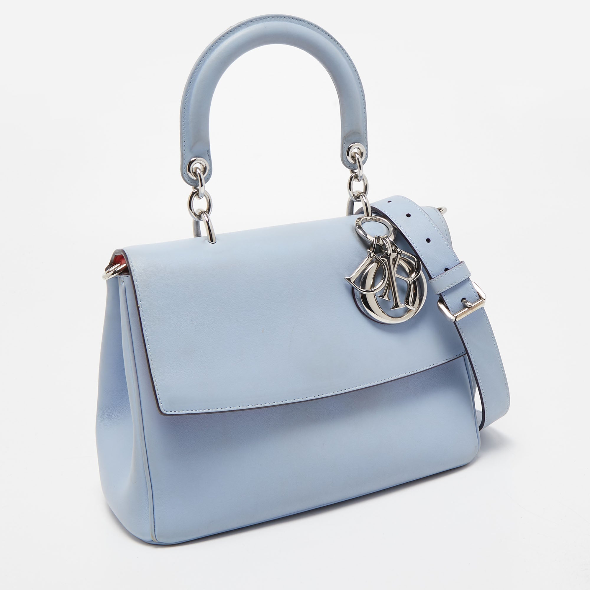 Dior Leather Small Be Dior Flap Top Handle Bag