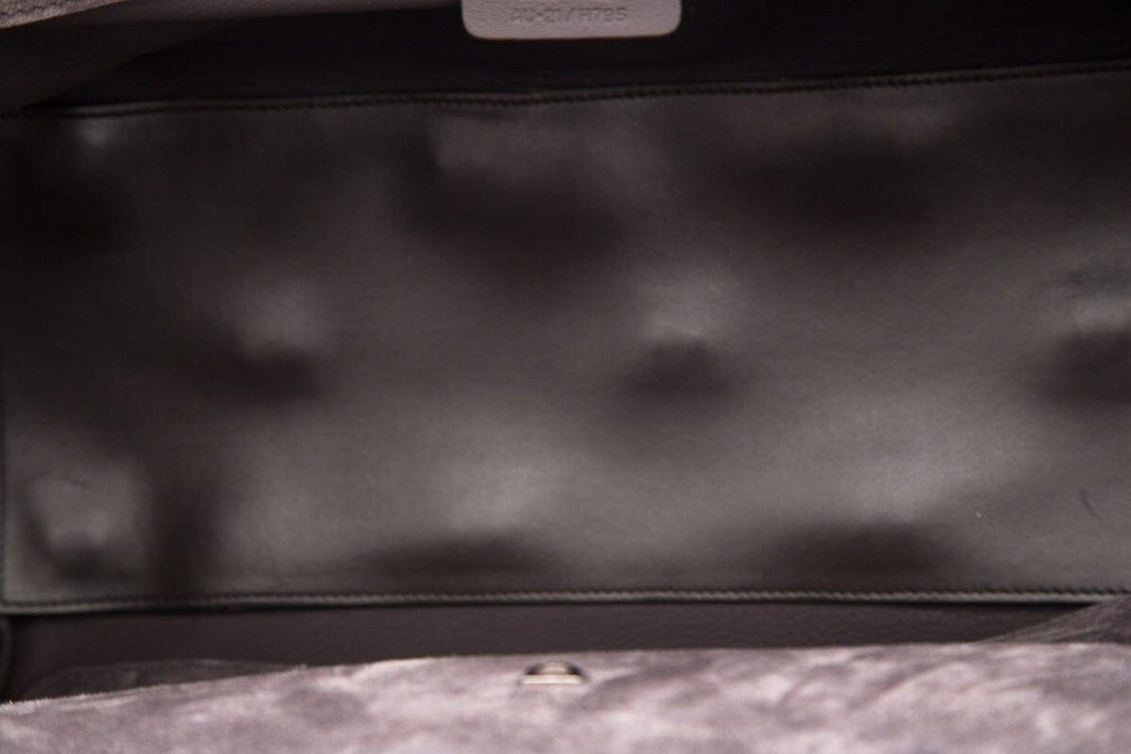 Salvatore Ferragamo Grey Suede Studio Satchel Handbag