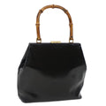 GUCCI Bamboo Clasp Hand Bag Leather Black 000.781.0295 43320